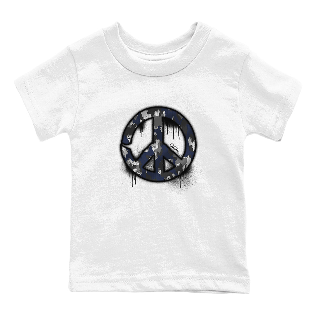 Air Jordan 5 Georgetown shirt to match jordans Peace Sign sneaker tees AJ5 Georgetown SNRT Sneaker Release Tees Baby Toddler White 2 T-Shirt