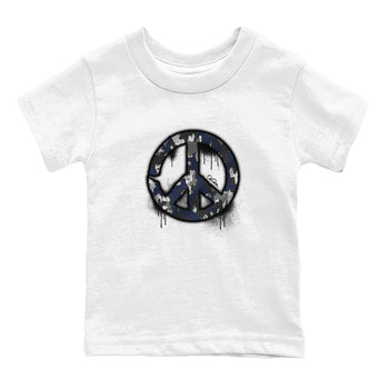Air Jordan 5 Georgetown shirt to match jordans Peace Sign sneaker tees AJ5 Georgetown SNRT Sneaker Release Tees Baby Toddler White 2 T-Shirt