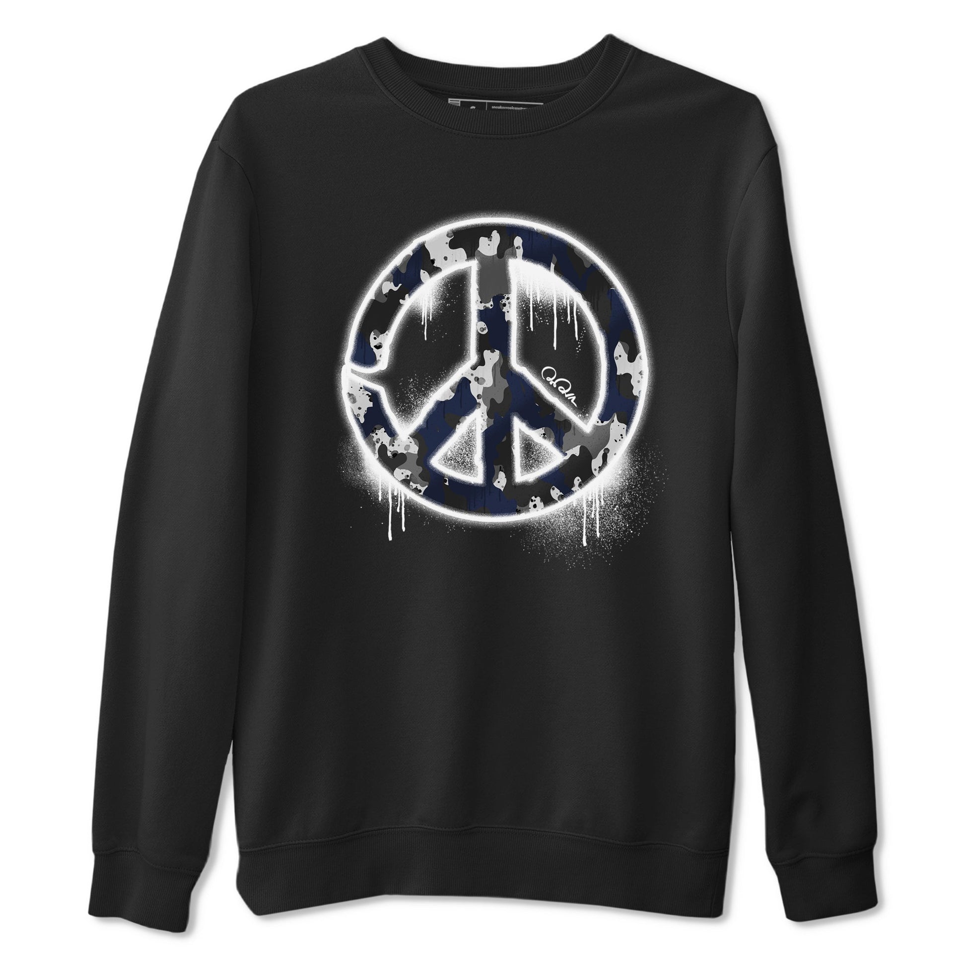 Air Jordan 5 Georgetown shirt to match jordans Peace Sign sneaker tees AJ5 Georgetown SNRT Sneaker Release Tees Unisex Black 2 T-Shirt