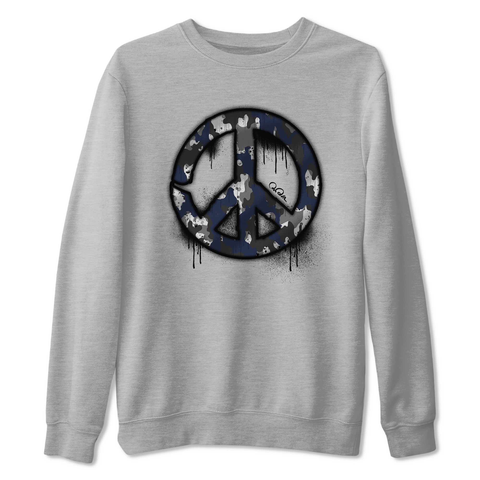 Air Jordan 5 Georgetown shirt to match jordans Peace Sign sneaker tees AJ5 Georgetown SNRT Sneaker Release Tees Unisex Heather Grey 2 T-Shirt