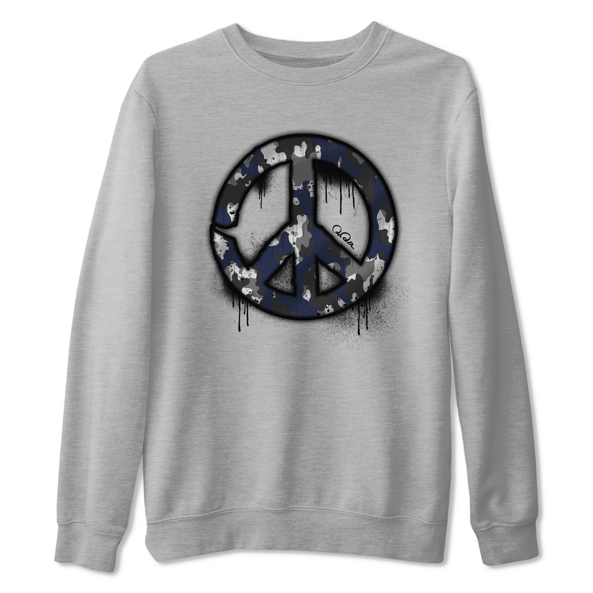 Air Jordan 5 Georgetown shirt to match jordans Peace Sign sneaker tees AJ5 Georgetown SNRT Sneaker Release Tees Unisex Heather Grey 2 T-Shirt