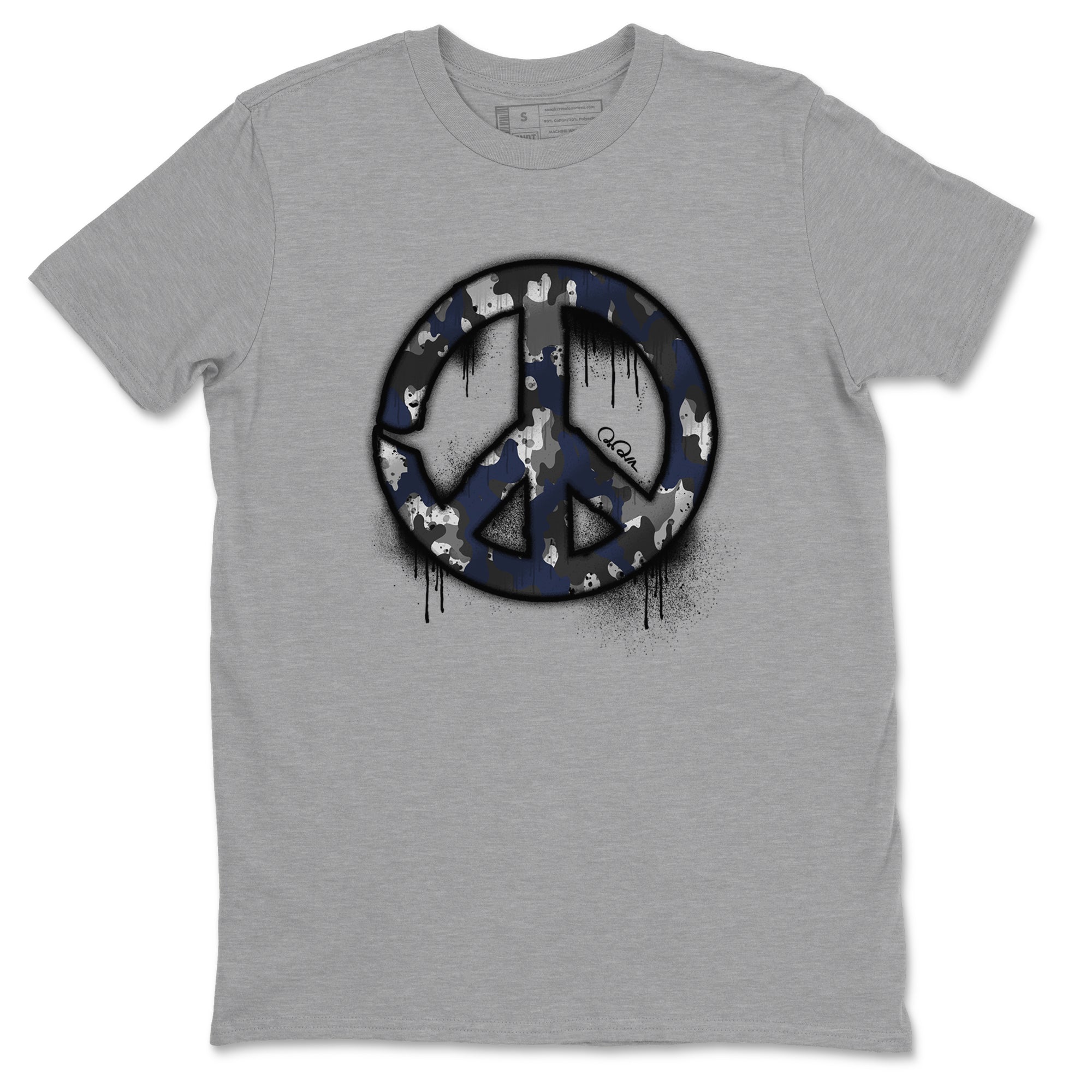 Air Jordan 5 Georgetown shirt to match jordans Peace Sign sneaker tees AJ5 Georgetown SNRT Sneaker Release Tees Unisex Heather Grey 2 T-Shirt