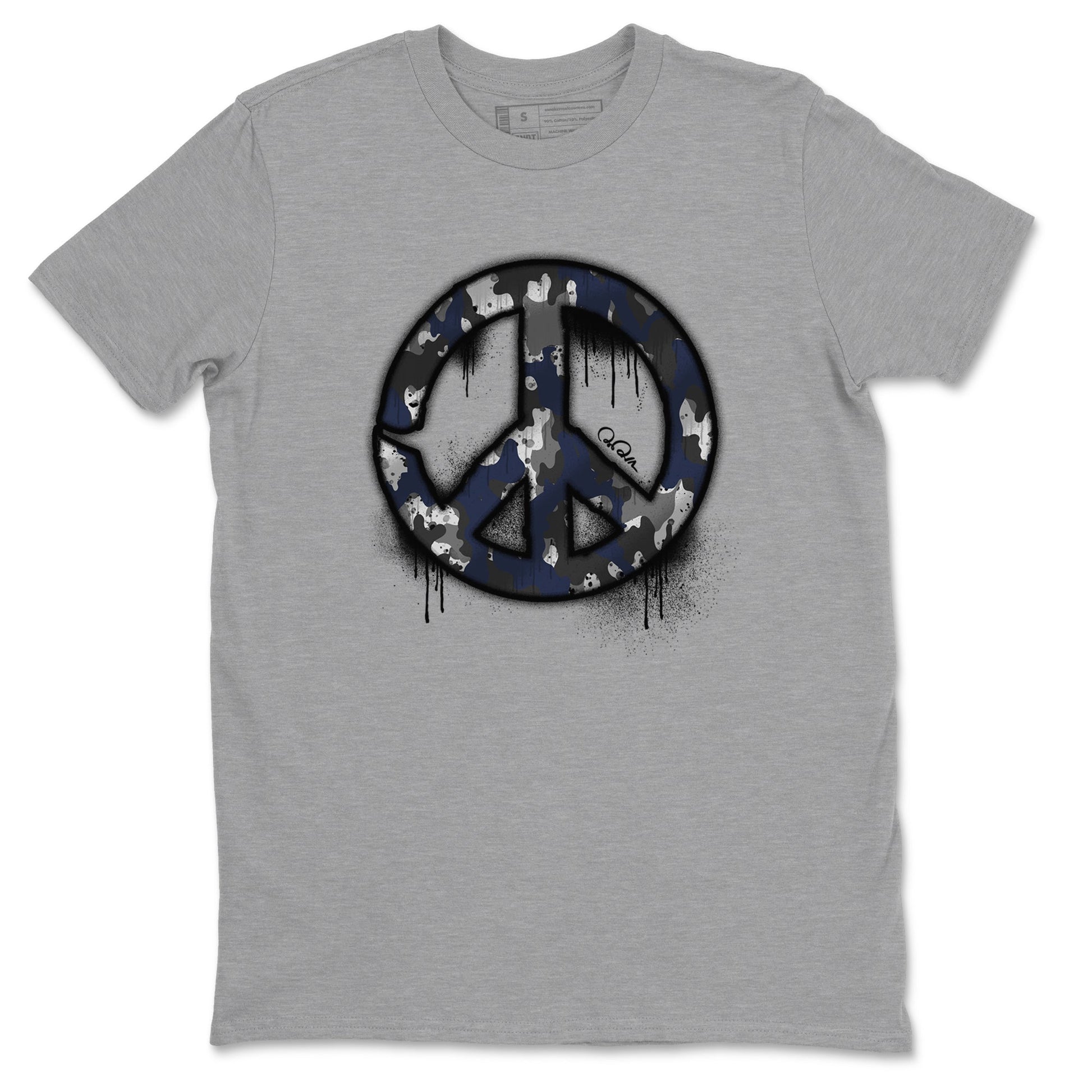 Air Jordan 5 Georgetown shirt to match jordans Peace Sign sneaker tees AJ5 Georgetown SNRT Sneaker Release Tees Unisex Heather Grey 2 T-Shirt
