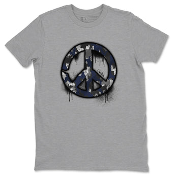 Air Jordan 5 Georgetown shirt to match jordans Peace Sign sneaker tees AJ5 Georgetown SNRT Sneaker Release Tees Unisex Heather Grey 2 T-Shirt
