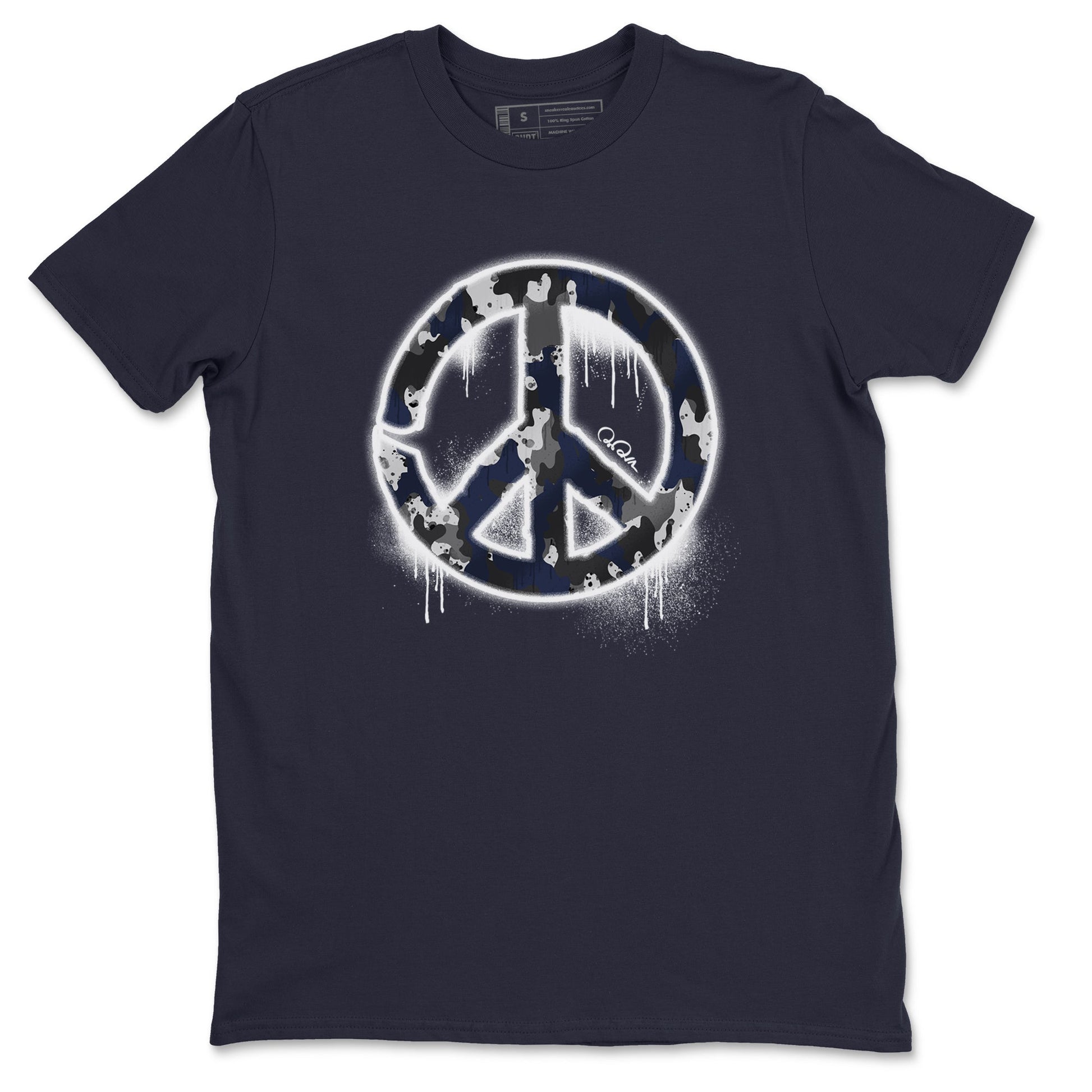 Air Jordan 5 Georgetown shirt to match jordans Peace Sign sneaker tees AJ5 Georgetown SNRT Sneaker Release Tees Unisex Navy 2 T-Shirt