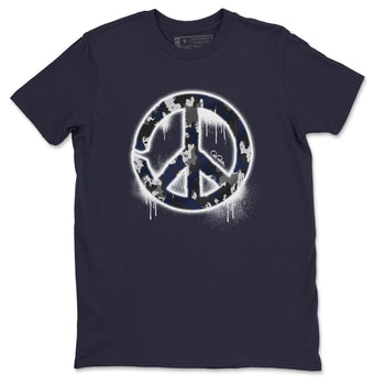 Air Jordan 5 Georgetown shirt to match jordans Peace Sign sneaker tees AJ5 Georgetown SNRT Sneaker Release Tees Unisex Navy 2 T-Shirt