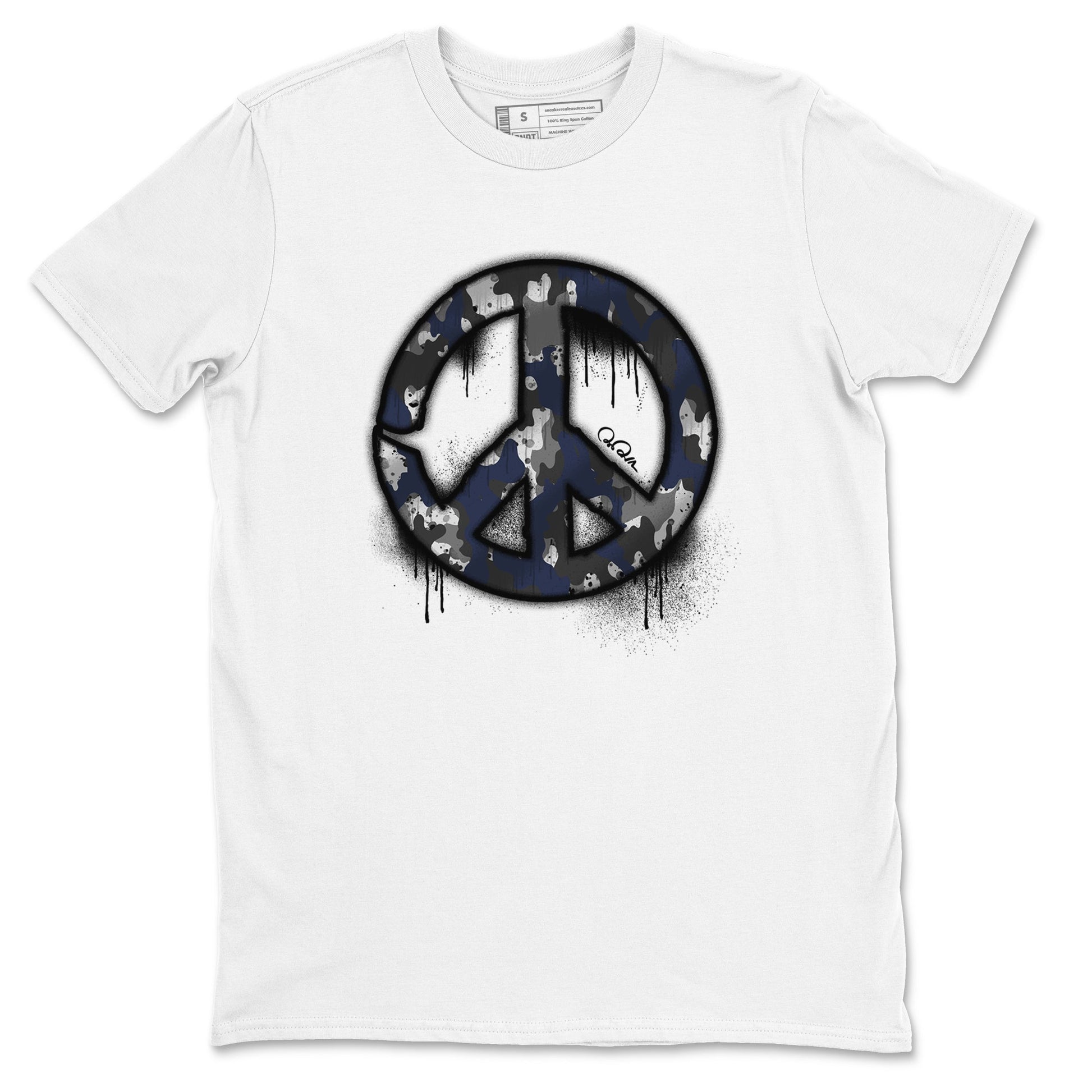Air Jordan 5 Georgetown shirt to match jordans Peace Sign sneaker tees AJ5 Georgetown SNRT Sneaker Release Tees Unisex White 2 T-Shirt