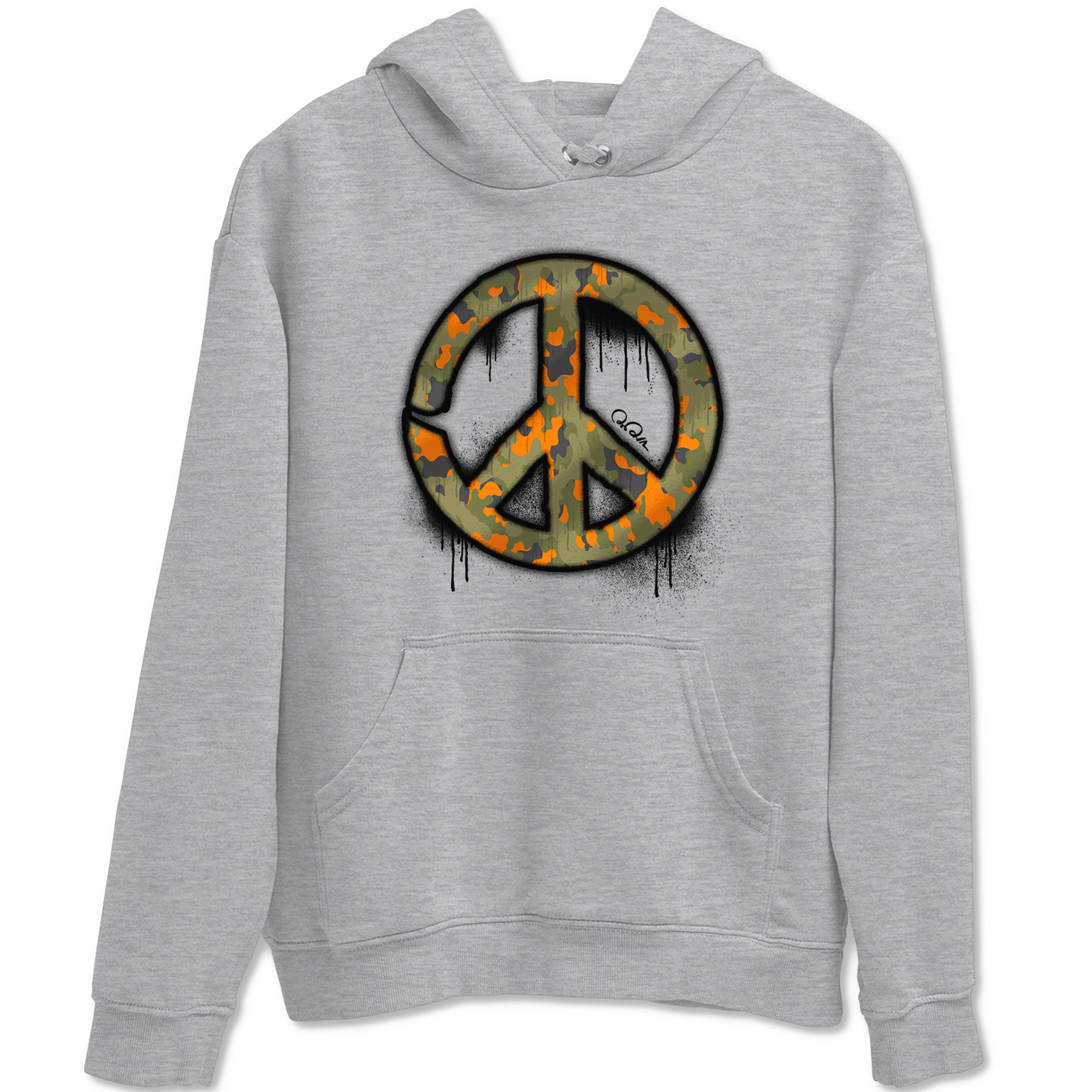 Air Jordan 5 Olive shirt to match jordans Peace Sign sneaker tees AJ5 Olive SNRT Sneaker Release Tees unisex cotton Heather Grey 2 crew neck shirt