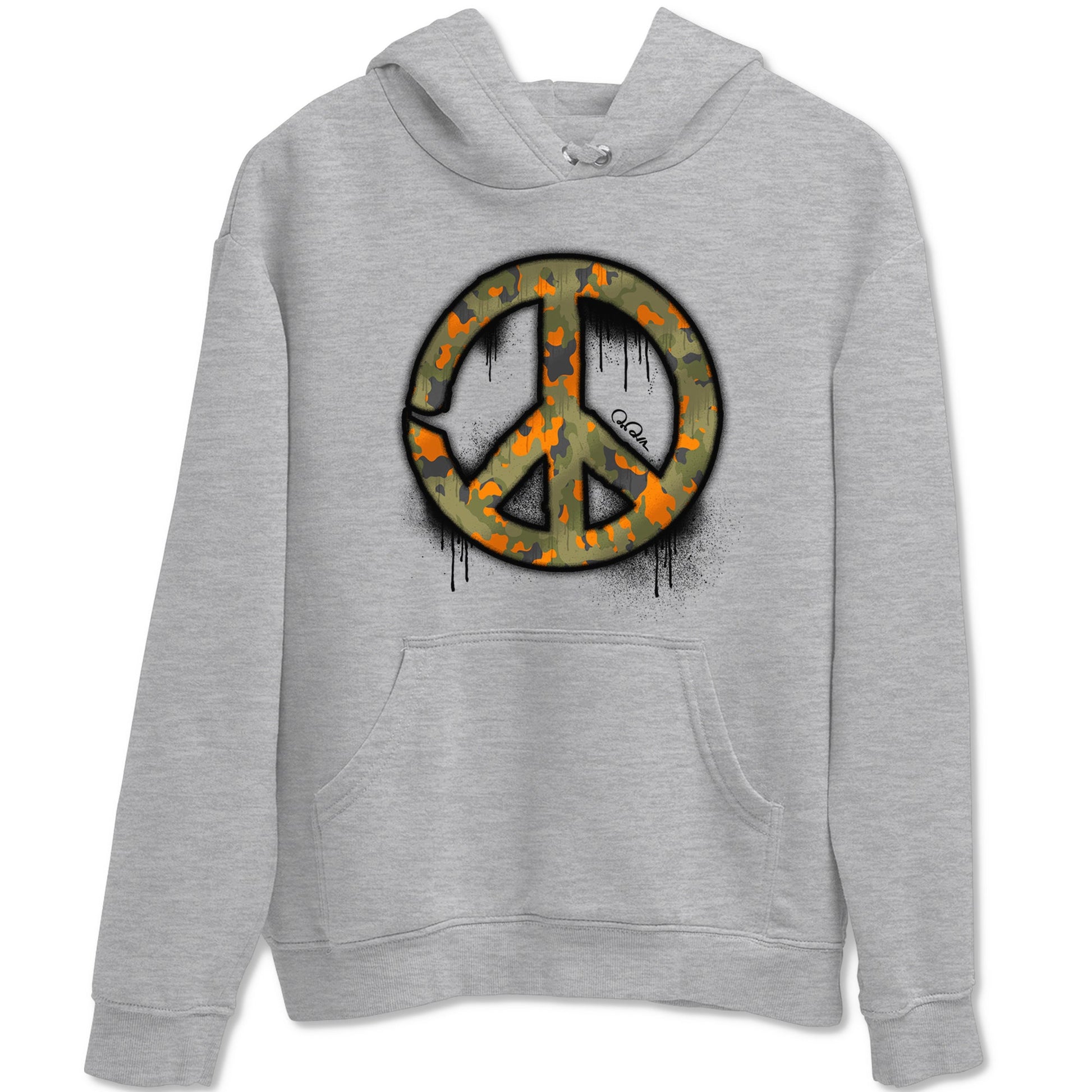 Air Jordan 5 Olive shirt to match jordans Peace Sign sneaker tees AJ5 Olive SNRT Sneaker Release Tees unisex cotton Heather Grey 2 crew neck shirt