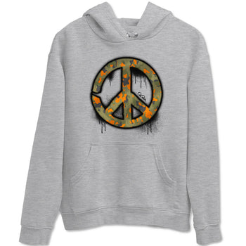 Air Jordan 5 Olive shirt to match jordans Peace Sign sneaker tees AJ5 Olive SNRT Sneaker Release Tees unisex cotton Heather Grey 2 crew neck shirt