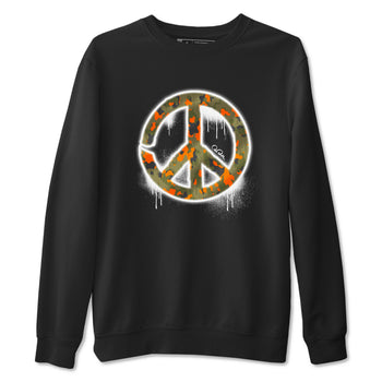 Air Jordan 5 Olive shirt to match jordans Peace Sign sneaker tees AJ5 Olive SNRT Sneaker Release Tees unisex cotton Black 2 crew neck shirt