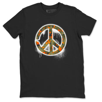 Air Jordan 5 Olive shirt to match jordans Peace Sign sneaker tees AJ5 Olive SNRT Sneaker Release Tees unisex cotton Black 2 crew neck shirt
