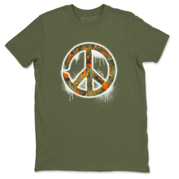 Air Jordan 5 Olive shirt to match jordans Peace Sign sneaker tees AJ5 Olive SNRT Sneaker Release Tees unisex cotton Military Green 2 crew neck shirt