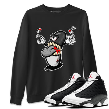 Air Jordan 13 Black Flint Sneaker Match Tees Pill Monster Sneaker Tees AJ13 Retro Black Flint Sneaker Release Tees Unisex Shirts Black 1