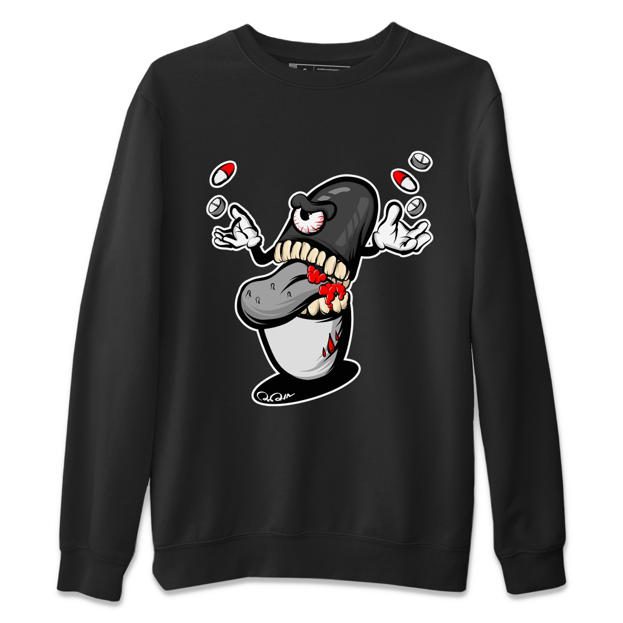 Air Jordan 13 Black Flint Sneaker Match Tees Pill Monster Sneaker Tees AJ13 Retro Black Flint Sneaker Release Tees Unisex Shirts Black 2