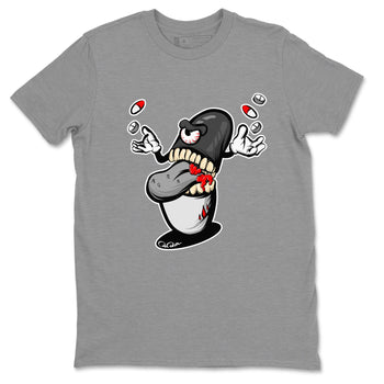 Air Jordan 13 Black Flint Sneaker Match Tees Pill Monster Sneaker Tees AJ13 Retro Black Flint Sneaker Release Tees Unisex Shirts Heather Grey 2