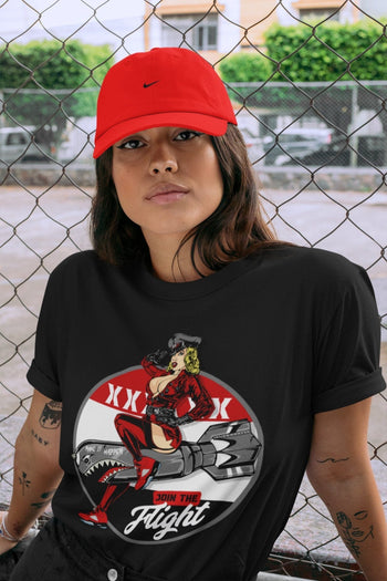 Jordan 5 Raging Bull Sneaker Match Tees Pin Up Girl Sneaker Tees Jordan 5 Raging Bull Sneaker Release Tees Unisex Shirts