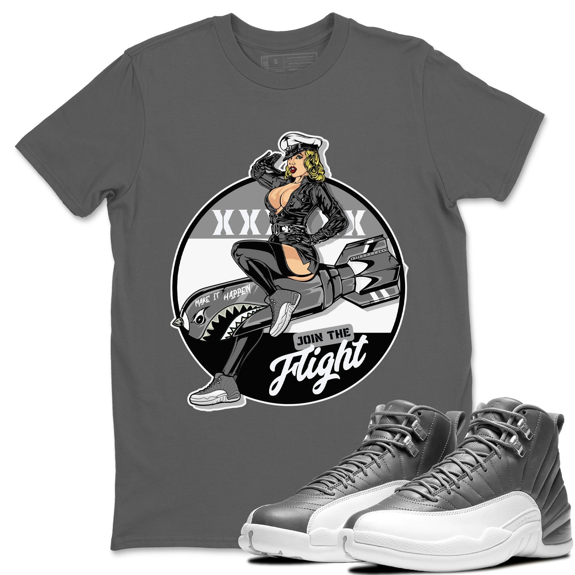Jordan 12 Stealth Sneaker Match Tees Pin Up Girl Sneaker Tees Jordan 12 Stealth Sneaker Release Tees Unisex Shirts