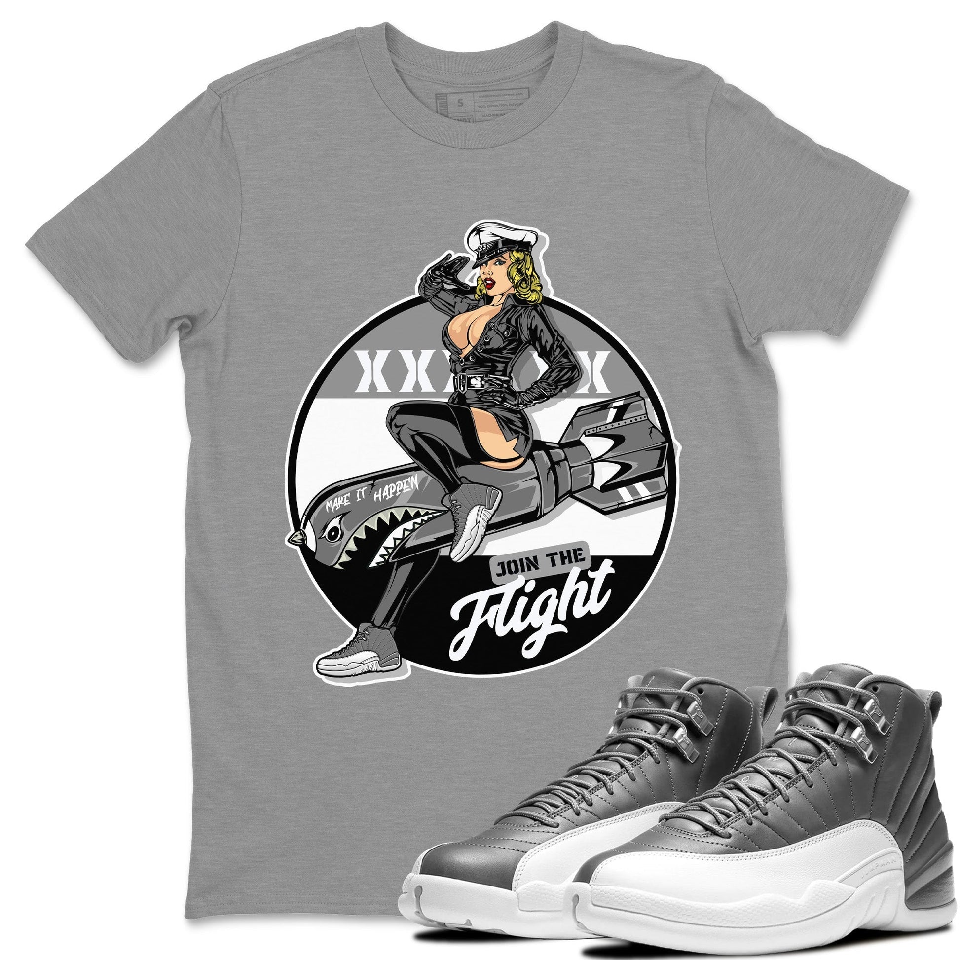 Jordan 12 Stealth Sneaker Match Tees Pin Up Girl Sneaker Tees Jordan 12 Stealth Sneaker Release Tees Unisex Shirts