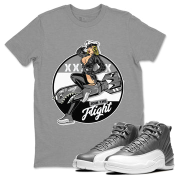 Jordan 12 Stealth Sneaker Match Tees Pin Up Girl Sneaker Tees Jordan 12 Stealth Sneaker Release Tees Unisex Shirts