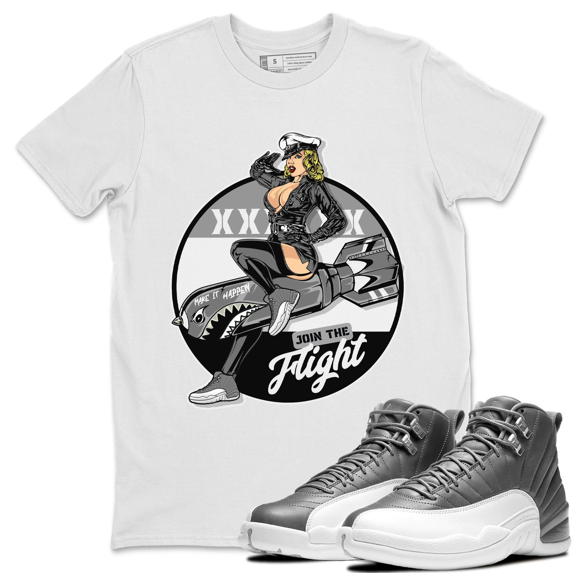 Jordan 12 Stealth Sneaker Match Tees Pin Up Girl Sneaker Tees Jordan 12 Stealth Sneaker Release Tees Unisex Shirts