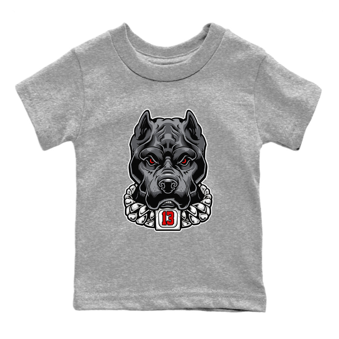 Air Jordan 13 Black Flint Sneaker Match Tees Pitbull Sneaker Tees Air Jordan 13 Black Flint Sneaker Release Tees Kids Shirts Heather Grey 2