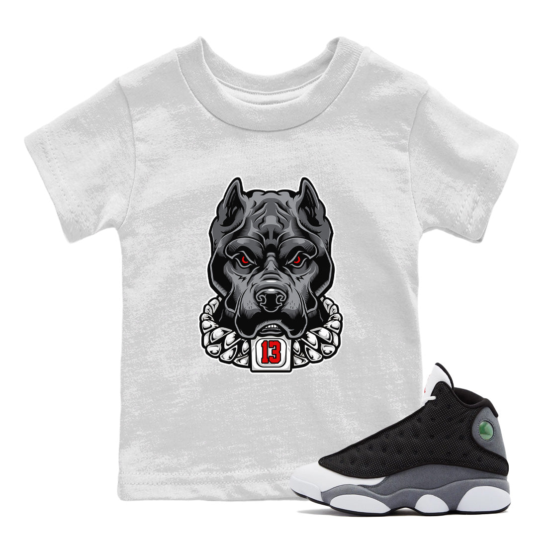 Air Jordan 13 Black Flint Sneaker Match Tees Pitbull Sneaker Tees Air Jordan 13 Black Flint Sneaker Release Tees Kids Shirts White 1