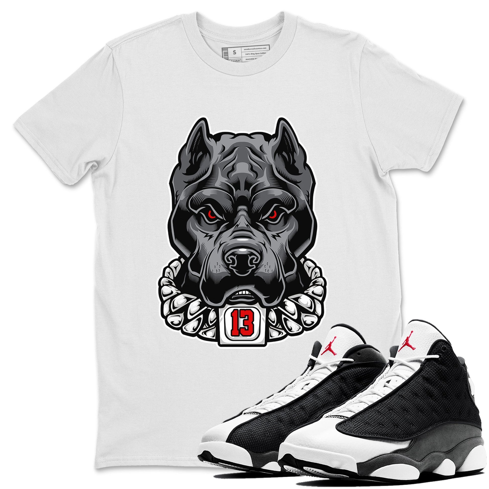 Air Jordan 13 Black Flint Sneaker Match Tees Pitbull Sneaker Tees Air Jordan 13 Black Flint Sneaker Release Tees Unisex Shirts White 1