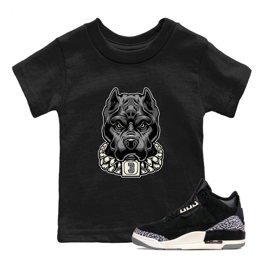 Air Jordan 3 Off Noir shirt to match jordans Pitbull sneaker tees Air Jordan 3 Retro Off Noir SNRT Sneaker Tees Baby Toddler Black 1 T-Shirt