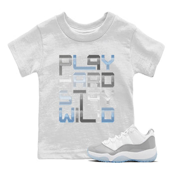 Air Jordan 11 White Cement Sneaker Match Tees Play Hard Sneaker Tees Air Jordan 11 Cement Grey Sneaker Release Tees Kids Shirts White 1