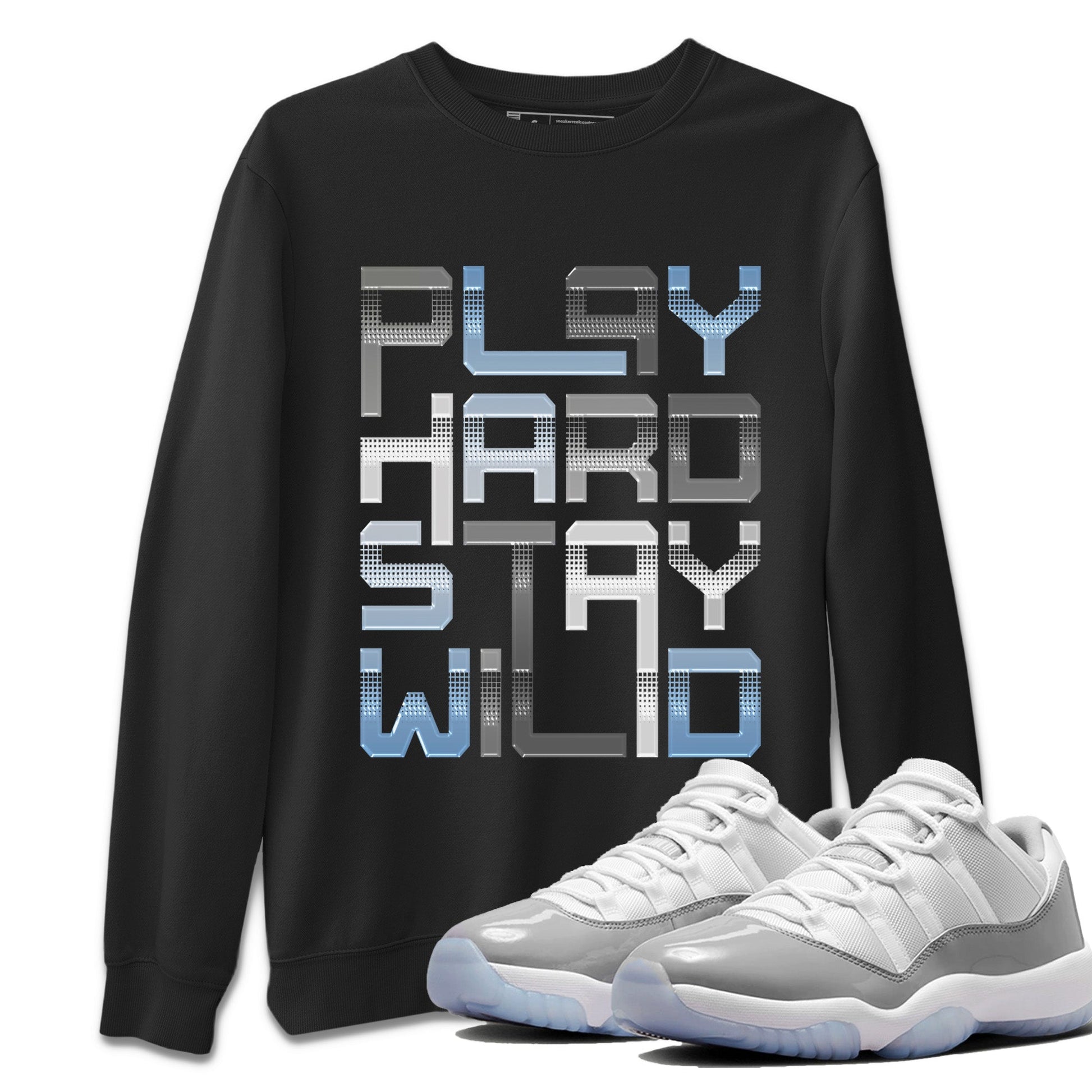 Air Jordan 11 White Cement Play Hard Crew Neck Sneaker Tees Air Jordan 11 Cement Grey Sneaker T-Shirts Washing and Care Tip