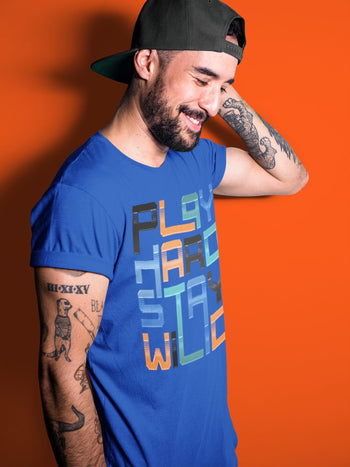 Yeezy 700 Bright Blue Sneaker Match Tees Play Hard Stay Wild Sneaker Tees Yeezy 700 Bright Blue Sneaker Release Tees Unisex Shirts
