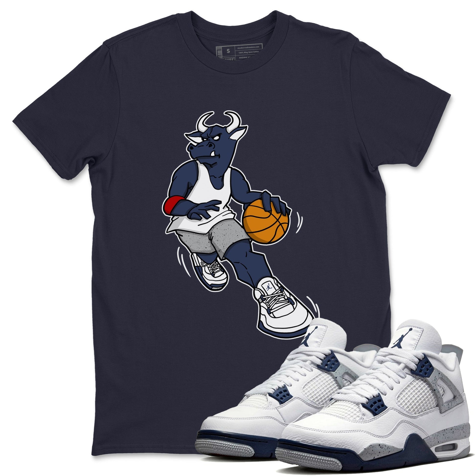 Jordan 4 Midnight Navy Sneaker Match Tees Player Bull Sneaker Tees Jordan 4 Midnight Navy Sneaker Release Tees Unisex Shirts