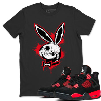 Jordan 4 Red Thunder unique Halloween sneaker tee Playskull Sneaker Tees Jordan 4 Red Thunder Sneaker Release Tees Unisex Shirts