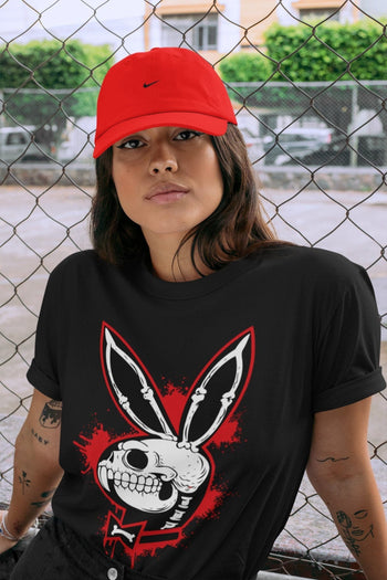 Jordan 4 Red Thunder unique Halloween sneaker tee Playskull Sneaker Tees Jordan 4 Red Thunder Sneaker Release Tees Unisex Shirts