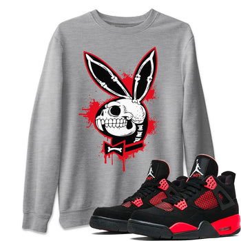 Jordan 4 Red Thunder unique Halloween sneaker tee Playskull Sneaker Tees Jordan 4 Red Thunder Sneaker Release Tees Unisex Shirts