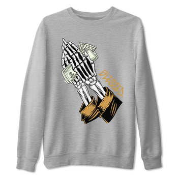 Jordan 13 Retro Wheat shirt to match jordans Praying Skeleton sneaker tees Air Jordan 13 Wheat SNRT Sneaker Tees Sneaker Matching Clothing Brand Unisex Sneaker Tee Heather Grey 2 T-Shirt