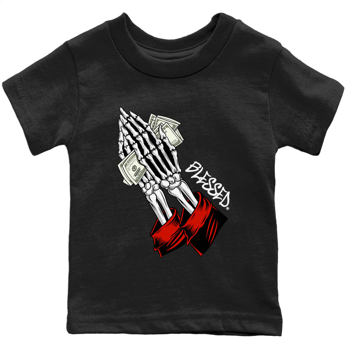 Jordan 1 Heritage Sneaker Match Tees Praying Skeleton Sneaker Tees Jordan 1 Heritage Sneaker Release Tees Kids Shirts