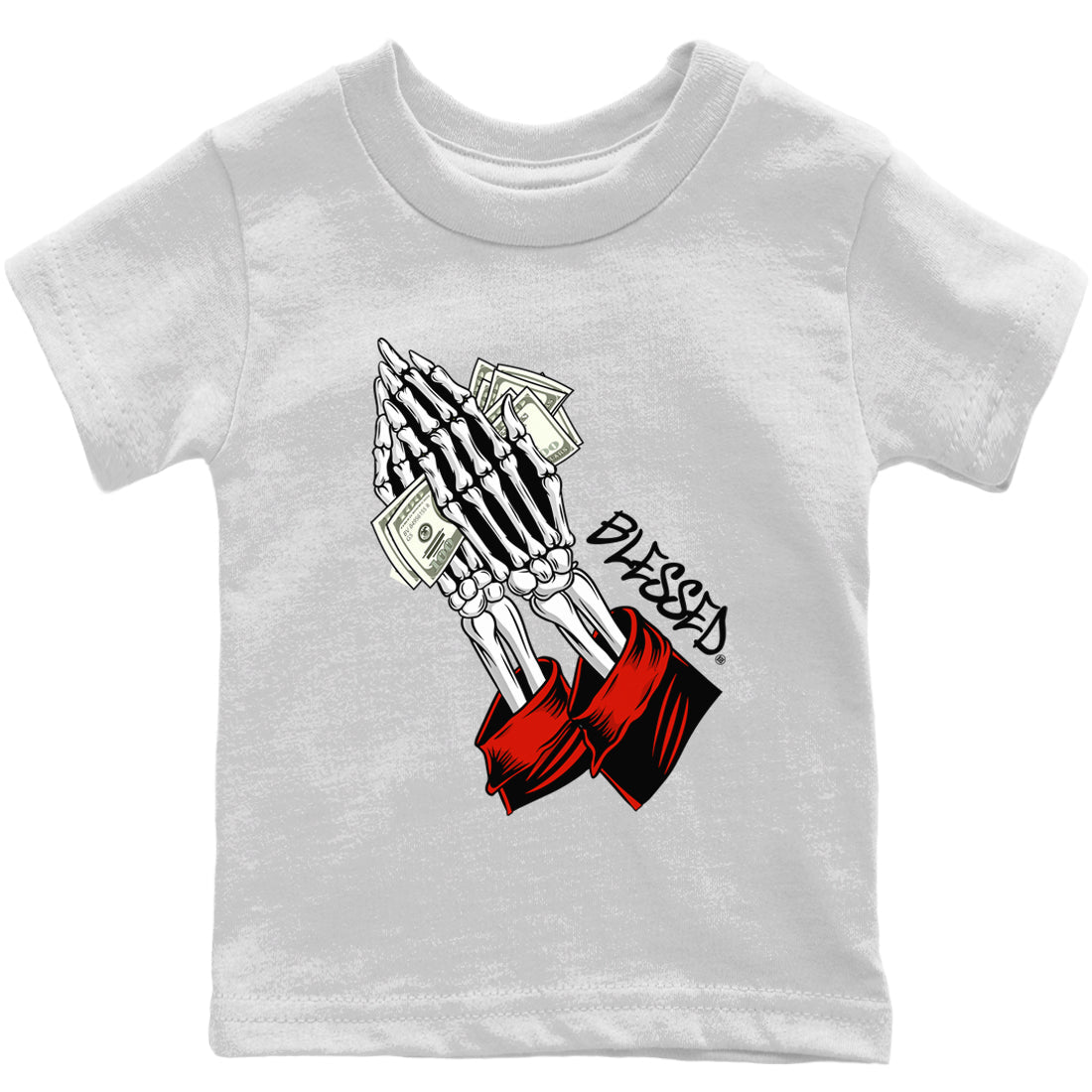 Jordan 1 Heritage Sneaker Match Tees Praying Skeleton Sneaker Tees Jordan 1 Heritage Sneaker Release Tees Kids Shirts