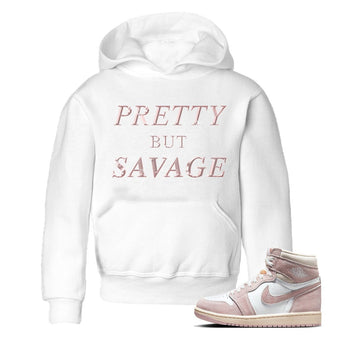AJ1 Retro High OG Washed Pink Sneaker Match Tees Pretty But Savage Sneaker Tees AJ1 Retro High OG Washed Pink Sneaker Release Tees Kids Shirts White 1