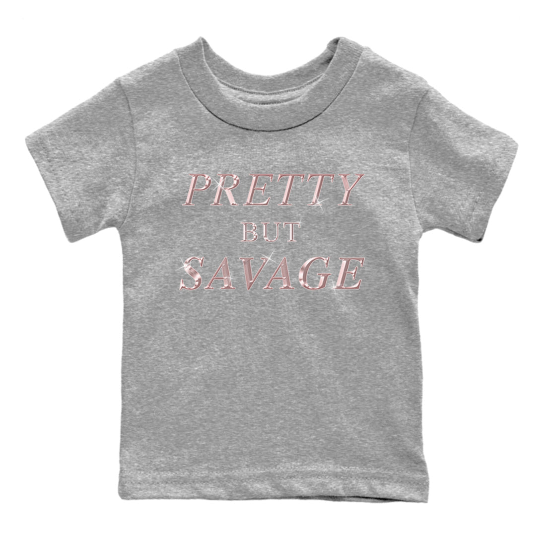 AJ1 Retro High OG Washed Pink Sneaker Match Tees Pretty But Savage Sneaker Tees AJ1 Retro High OG Washed Pink Sneaker Release Tees Kids Shirts Heather Grey 2