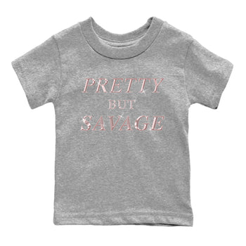 AJ1 Retro High OG Washed Pink Sneaker Match Tees Pretty But Savage Sneaker Tees AJ1 Retro High OG Washed Pink Sneaker Release Tees Kids Shirts Heather Grey 2