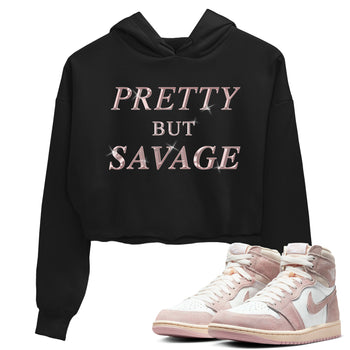 AJ1 Retro High OG Washed Pink Sneaker Match Tees Pretty But Savage Sneaker Tees AJ1 Retro High OG Washed Pink Sneaker Release Tees Women's Shirts Black 1