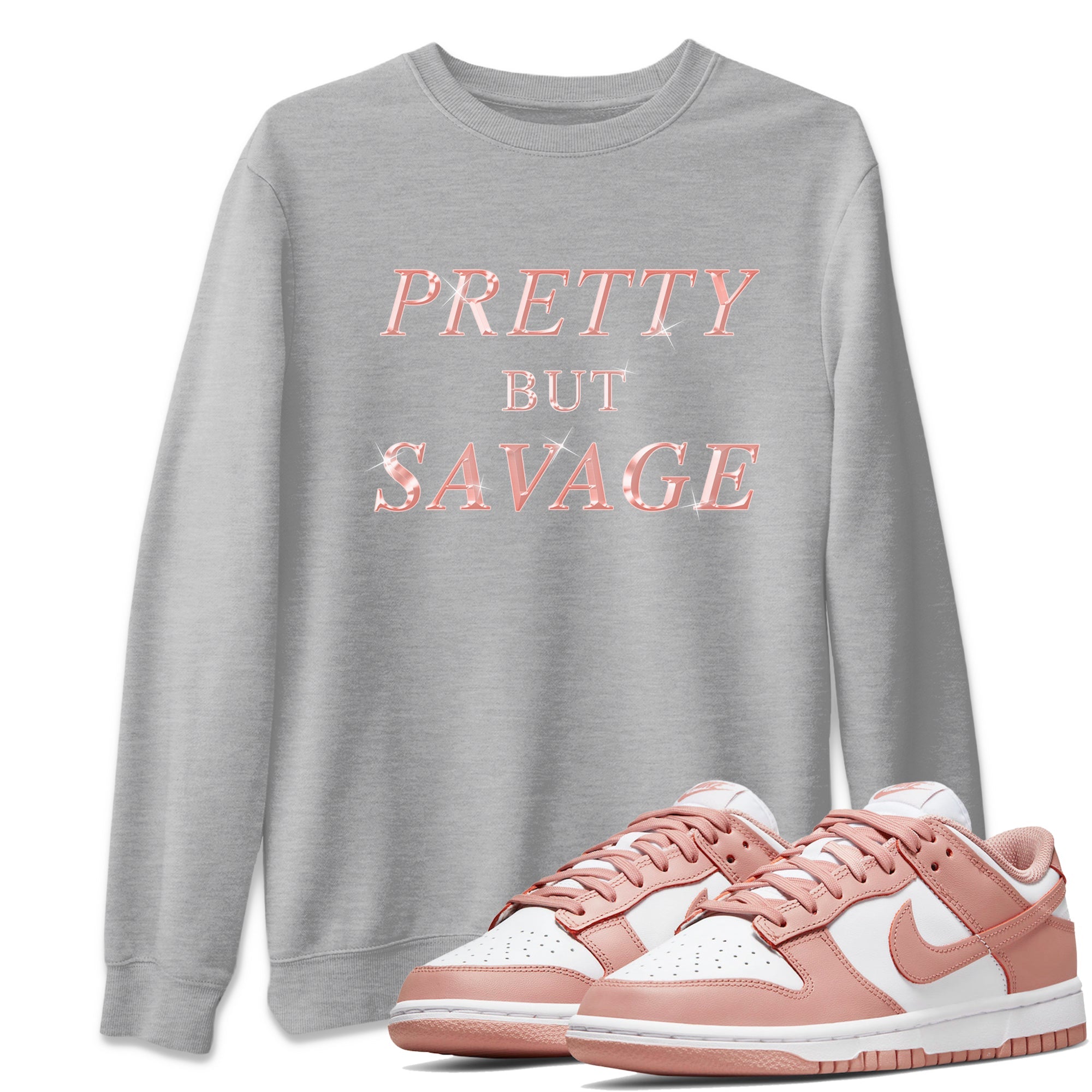 Dunk Rose Whisper shirt to match jordans Pretty But Savage sneaker tees Nike Dunk LowRose Whisper SNRT Sneaker Release Tees Unisex Heather Grey 1 T-Shirt