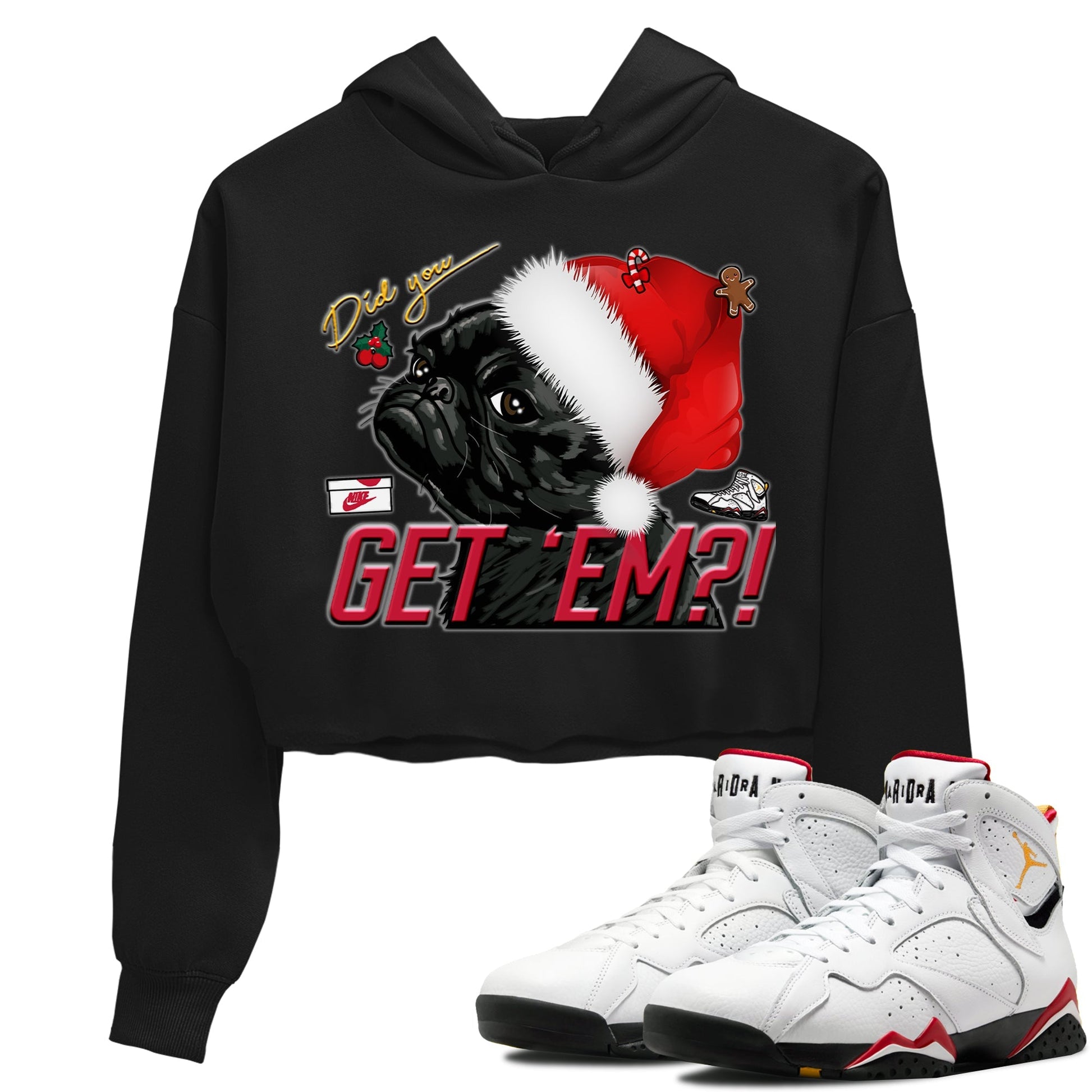 Jordan 7 Cardinal Sneaker Match Tees Pug Get Em Sneaker Tees Jordan 7 Cardinal Sneaker Release Tees Women's Shirts