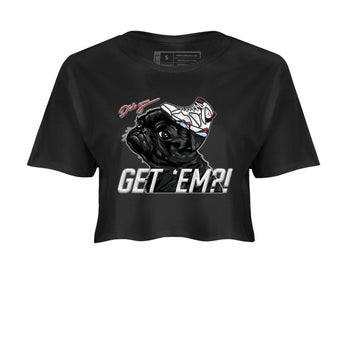 Air Jordan 7 White Infrared shirt to match jordans Pug Get Em sneaker tees White Infrared 7s SNRT Sneaker Release Tees Black 2 Crop T-Shirt
