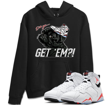 Air Jordan 7 White Infrared shirt to match jordans Pug Get Em sneaker tees White Infrared 7s SNRT Sneaker Release Tees Unisex Black 1 T-Shirt