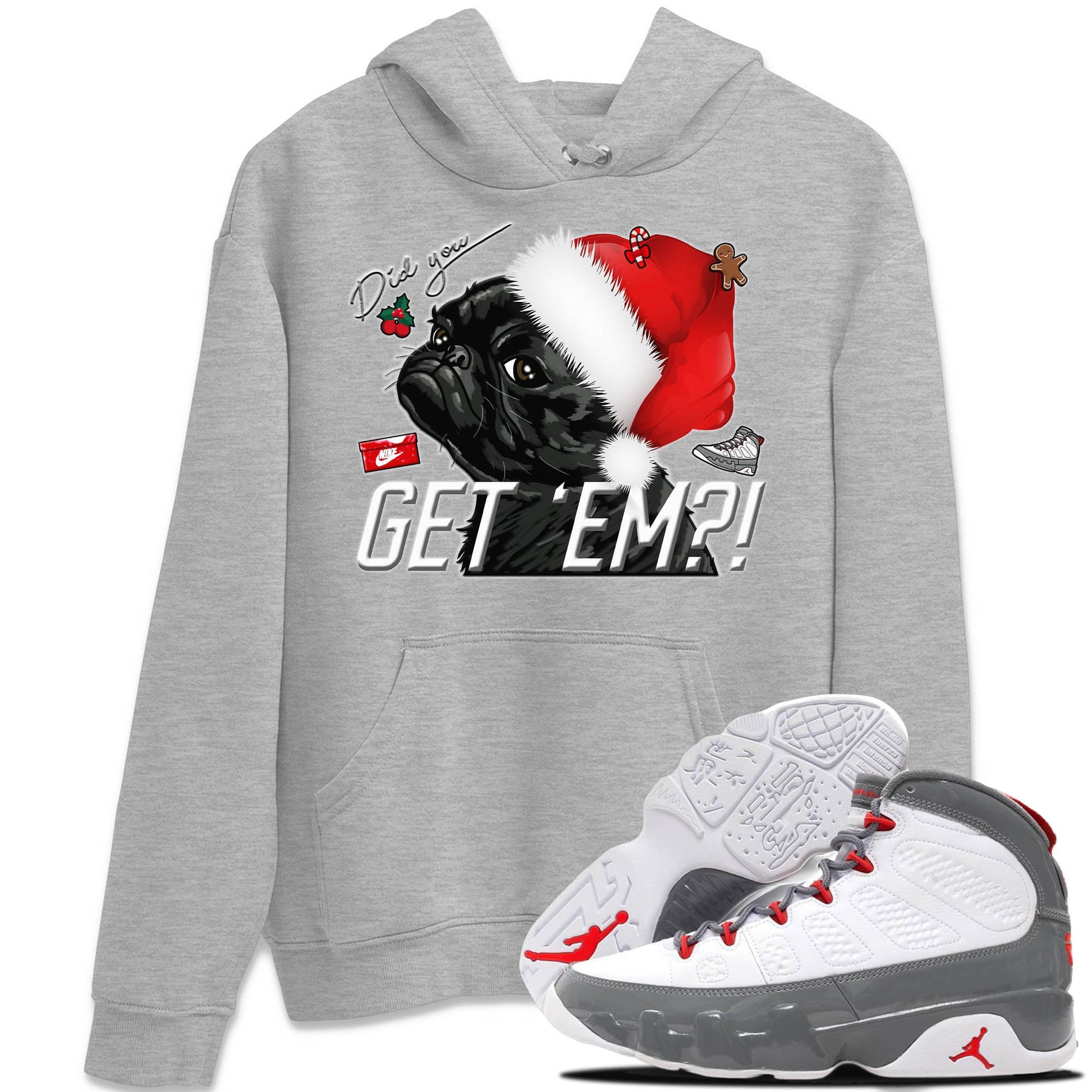 Jordan 9 Fire Red Sneaker Match Tees Pug Get Em Sneaker Tees Jordan 9 Fire Red Sneaker Release Tees Unisex Shirts