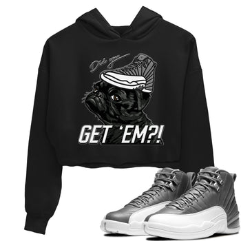 Jordan 12 Stealth Sneaker Match Tees Pug Get Em Sneaker Tees Jordan 12 Stealth Sneaker Release Tees Women's Shirts