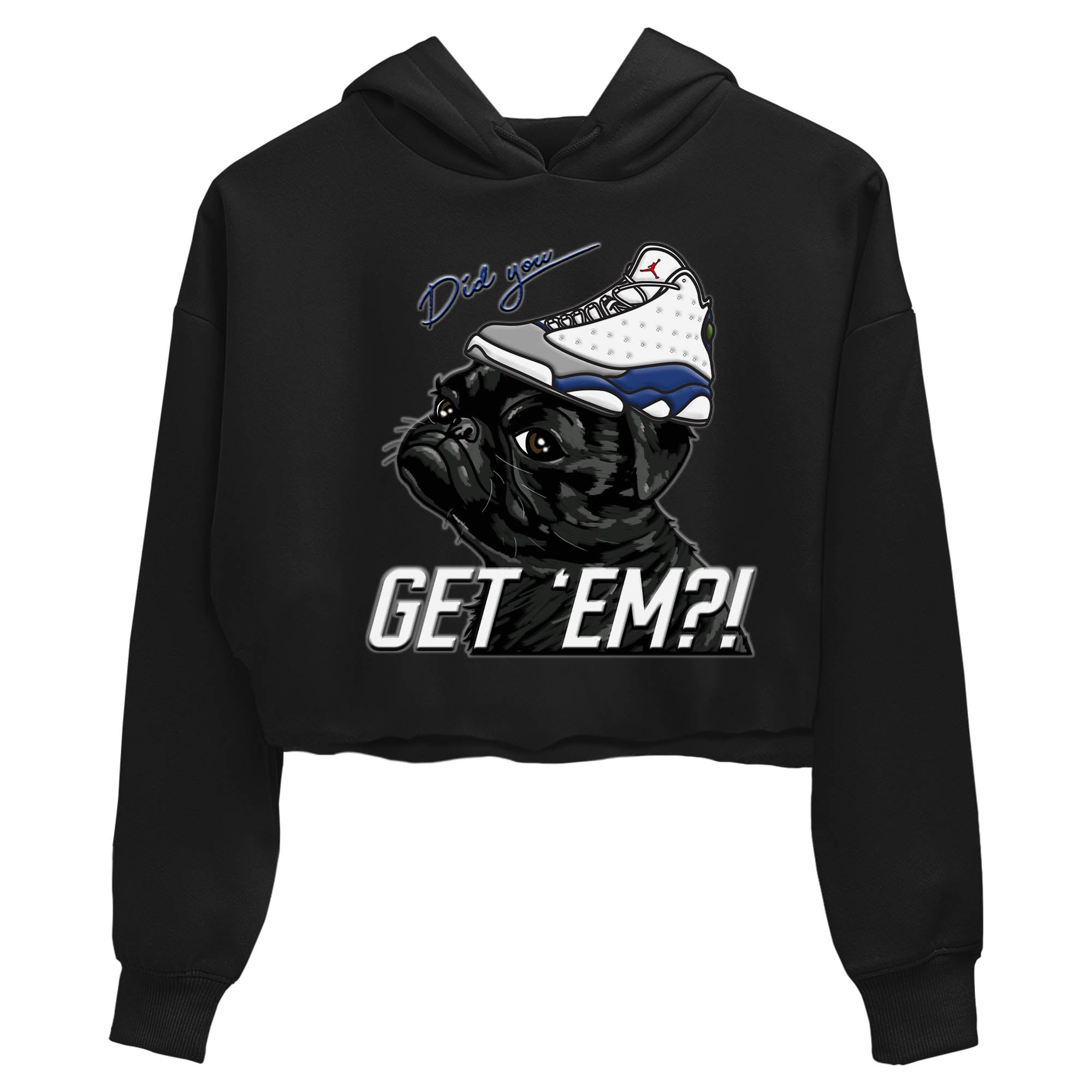 Jordan 13 French Blue Sneaker Match Tees Pug Get Em Sneaker Tees Jordan 13 French Blue Sneaker Release Tees Women's Shirts